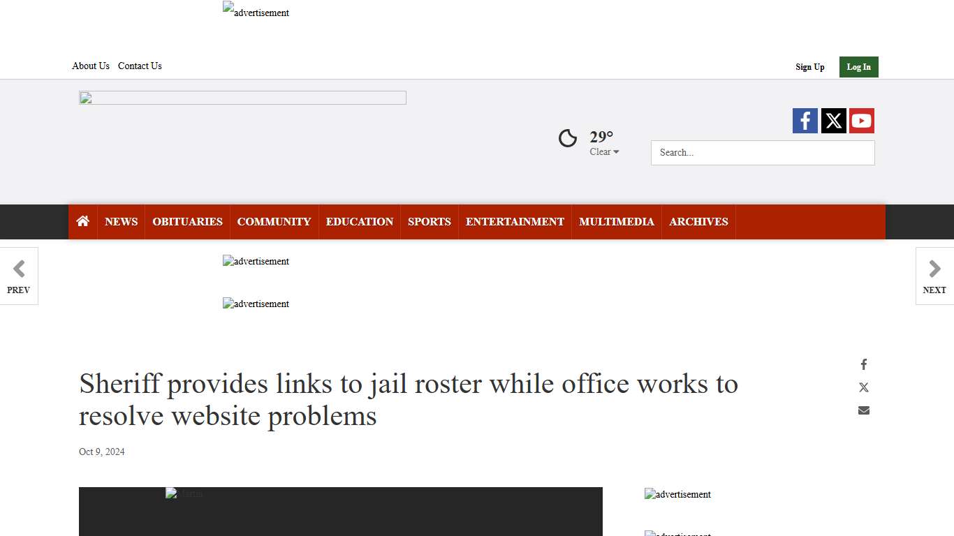Sheriff provides links to jail roster while office works to resolve website problems Local News magnoliareporter.com