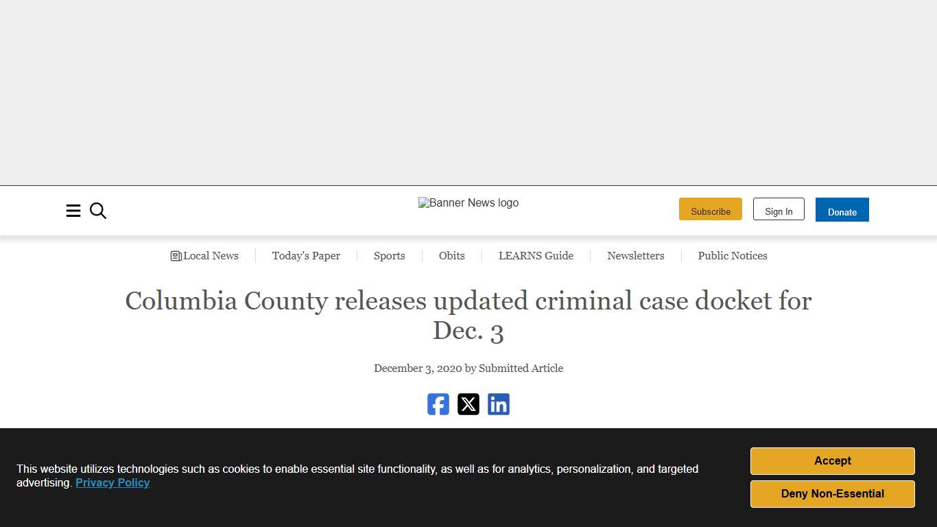 Columbia County releases updated criminal case docket for Dec. 3 Magnolia Banner News